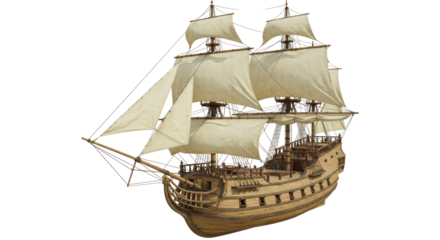 Isolated Old Sailing Ship
