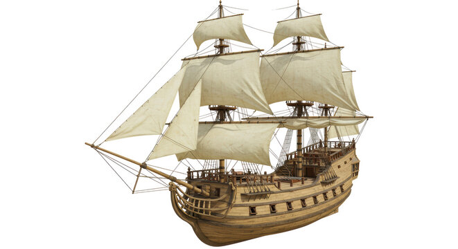 Isolated Old Sailing Ship