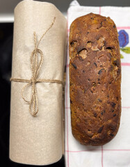 Delicious Homemade Bread Accompanied by Rustic Packaging Perfect for Freshly Baked Goods