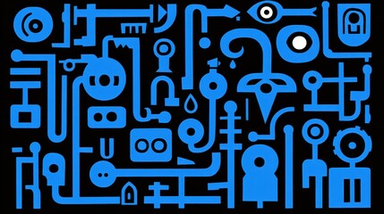 Abstract Blue Geometric Pattern Design Background