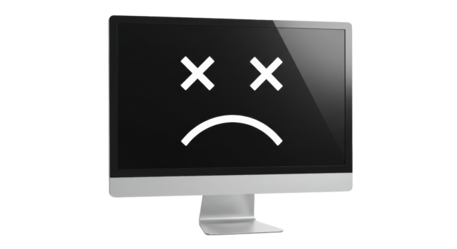 Isolated Computer Error Screen - Powered by Adobe