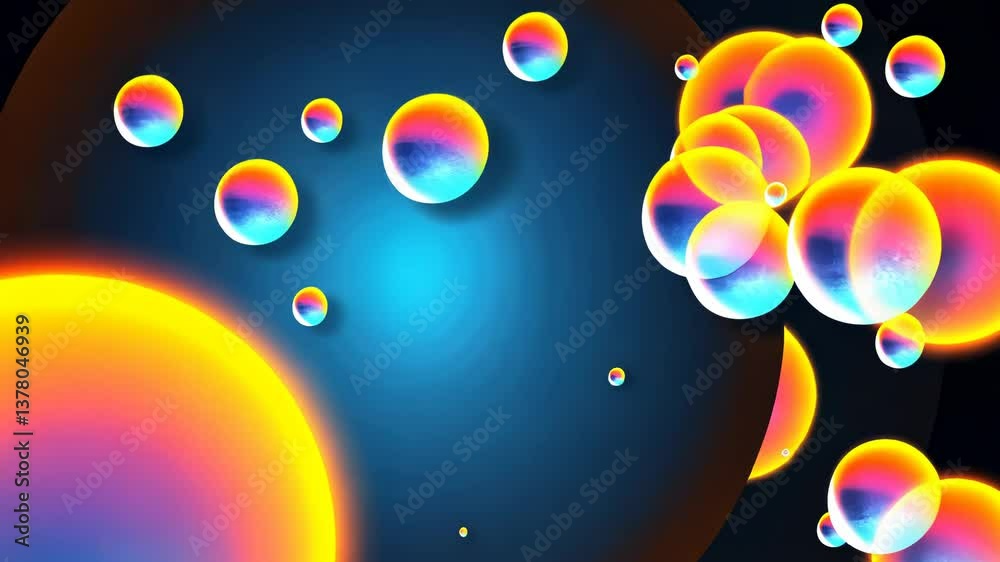 Poster A close up of many small water droplets. The droplets are of different sizes and are scattered across the image