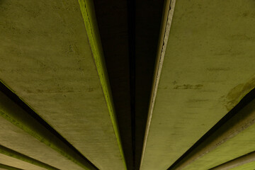 symmetrical lines under the bridge