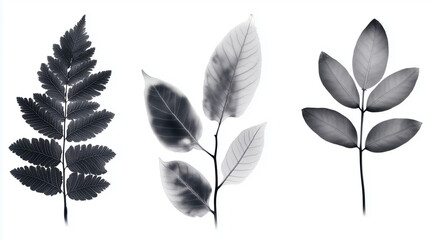 Obraz premium Skeletal ash leaves pack in x-ray style