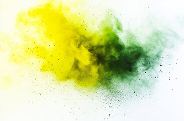 Obraz premium Vibrant Green and Yellow Powder Explosion with Abstract Patterns