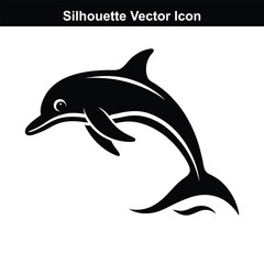 Obraz premium Jumping dolphin vector illustration on a white background.