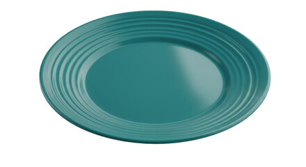 Isolated Green Dinner Plate with Textured Surface