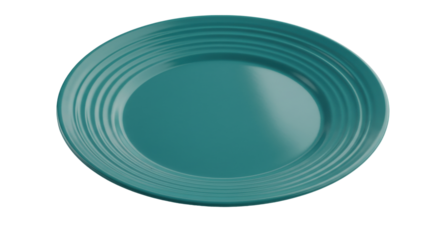 Isolated Green Dinner Plate with Textured Surface