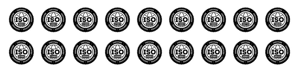 ISO International Organization for Standardization. Certified stamp. logo certification, Certified...