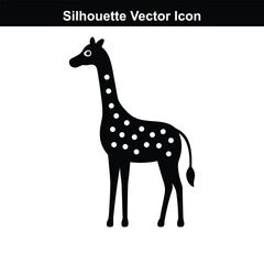  Cute cartoon giraffe standing isolated in a simple vector illustration