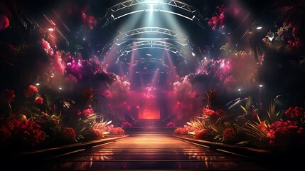 Fototapeta premium Enchanted Runway: A Surreal Floral Paradise