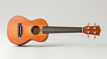 A detailed hyperrealistic image of a ukulele studio setting digital art minimalist environment close-up viewpoint