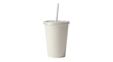 Isolated Plastic Cup with Lid and Straw