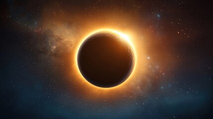 Obraz premium Celestial phenomenon black hole illustration space digital art cosmic environment high fidelity line art