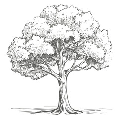 Hand-Drawn Sketch of a Tree