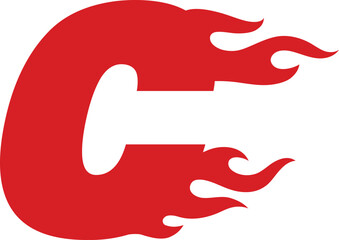 C Fire Flame Alphabet Letter