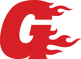 G Fire Flame Alphabet Letter