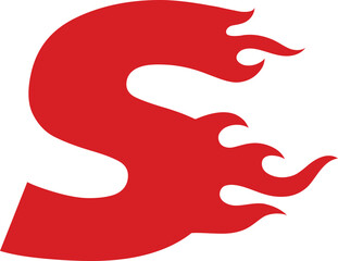 S Fire Flame Alphabet Letter