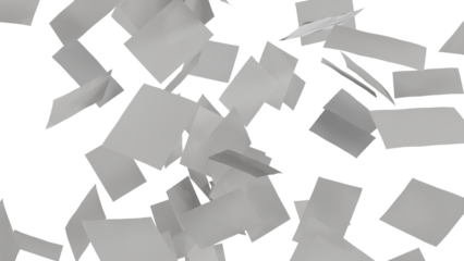 a4 papers explosion isolated on white background