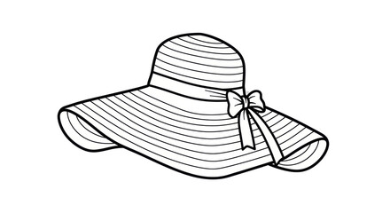 Isolated Summer Hat Outline