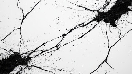 Obraz premium Abstract black and white marble texture with veining patterns.