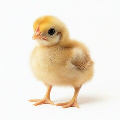 Fototapeta premium Chabo Chicken. Adorable Young Bantam Bird in Brown Buff Breed, Agriculture Concept