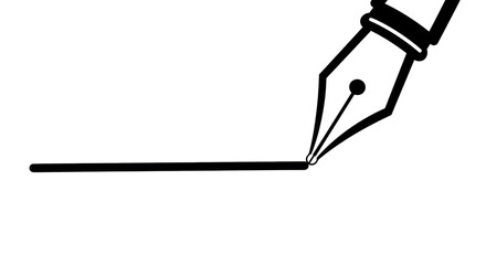 Isolated Fountain Pen Line Illustration