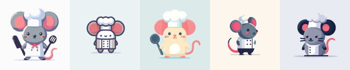 group of vector mice become cooking chefs