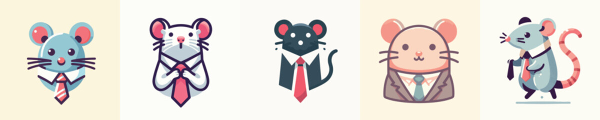 vector rat wearing a tie