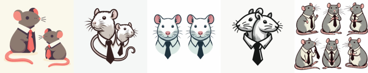 vector rat wearing a tie