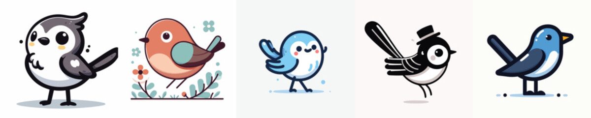 collection of cute bird vectors