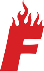 F Fire Top Flame Alphabet Letter