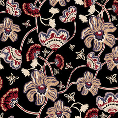 Seamless hand drawn, geometric, abstract pattern.  Watercolor geometric, pattern for fabric, apparel. Unique abstract, geometric design. Modern wallpaper, carpet, shawl, scarf, etc pattern background.