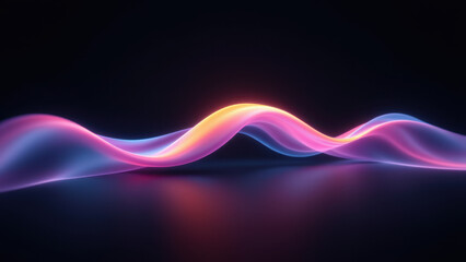 Techy abstract wavy lines in dark background with cool light effects.