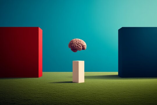 Conceptual representation of cognitive thinking between two contrasting ideologies in a minimalist setting