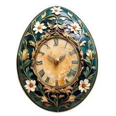 Easter Egg Shaped Wall Clock, Transparent Background