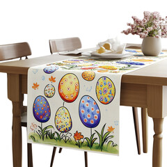 Easter Egg Themed Table Runner, Transparent Background