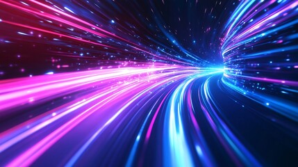Obraz premium Energetic Visuals of Pink and Blue Lines in Motion