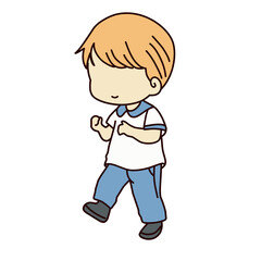 cartoon boy with school uniform