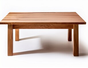 modern wooden table isolated on white background for interior design and furniture showcase