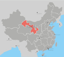 Chin, map Gansu