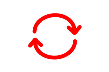 手書きの回転矢印 リロードアイコン　赤　ベクター