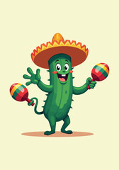 Cinco de Mayo Solid Color Vector Designs for T-Shirts, Social Media, Stickers, Posters, and Animated GIFs &ndash; Festive Illustrations with No Gradients for Celebrations
