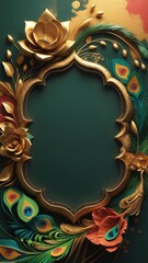 A majestic golden lotus frame, perfect for regal and sophisticated compositions.