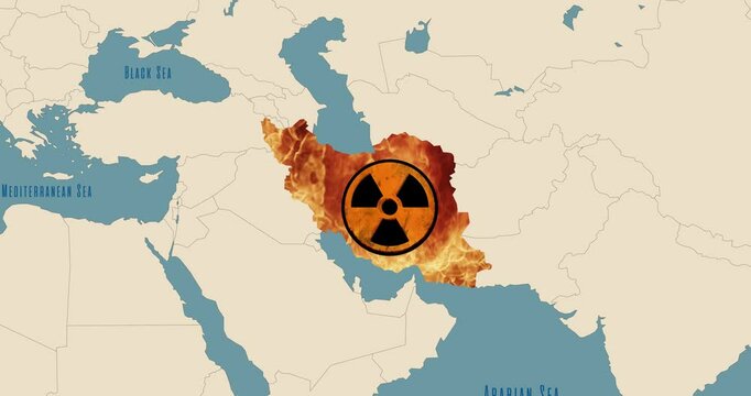 Iran's nuclear program, potential threat. Animation.