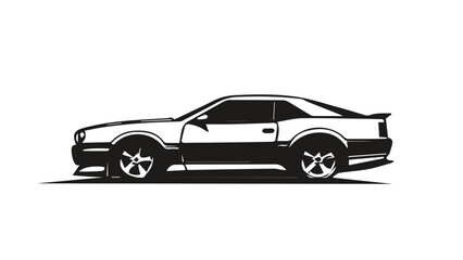 Black sports car vector illustration isolated on white background