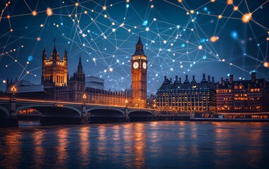 Londons Connected Night Big Ben  Parliament