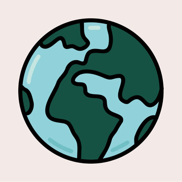 Earth Globe Icon for Global Clean Energy Concept on World Environment Technologies, Forests and Trees Conservation Business Concept Isolated in 3d Vector Style