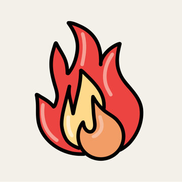 Minimalist Fire Flame Vector Illustration