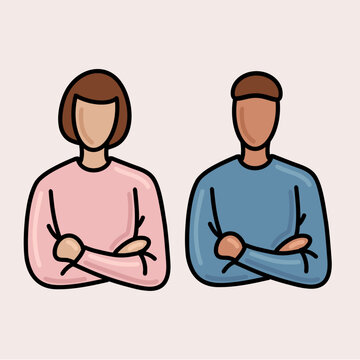 Vector Illustration of Two People